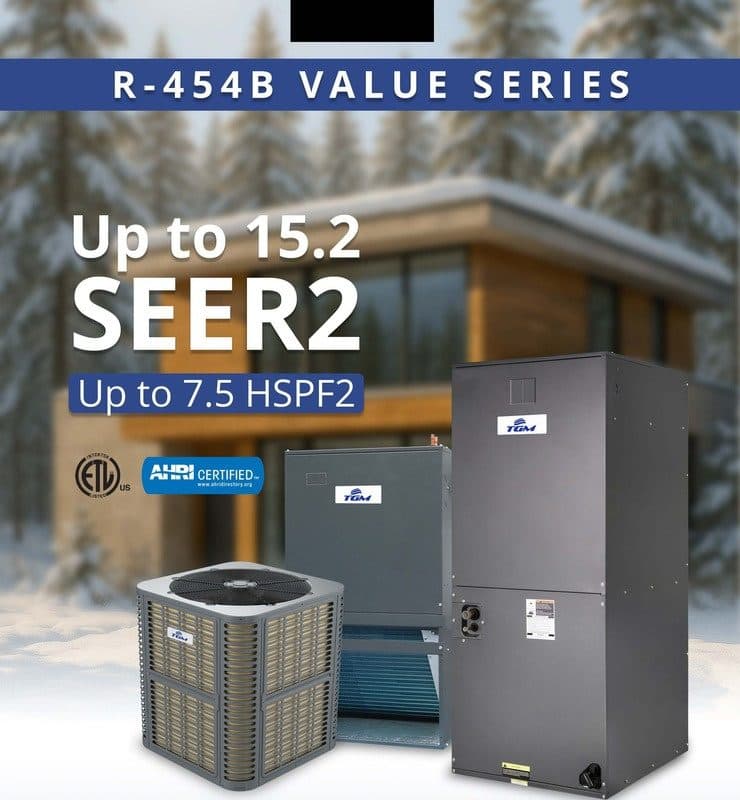 TGM central split system condensing unit and air handler